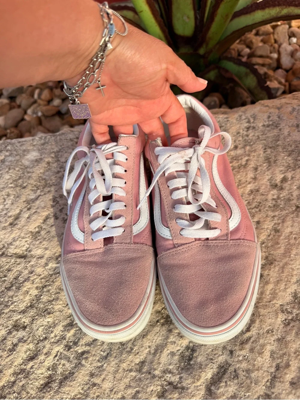 Vans Pink Old Skool Canvas & Suede Women's Sneakers